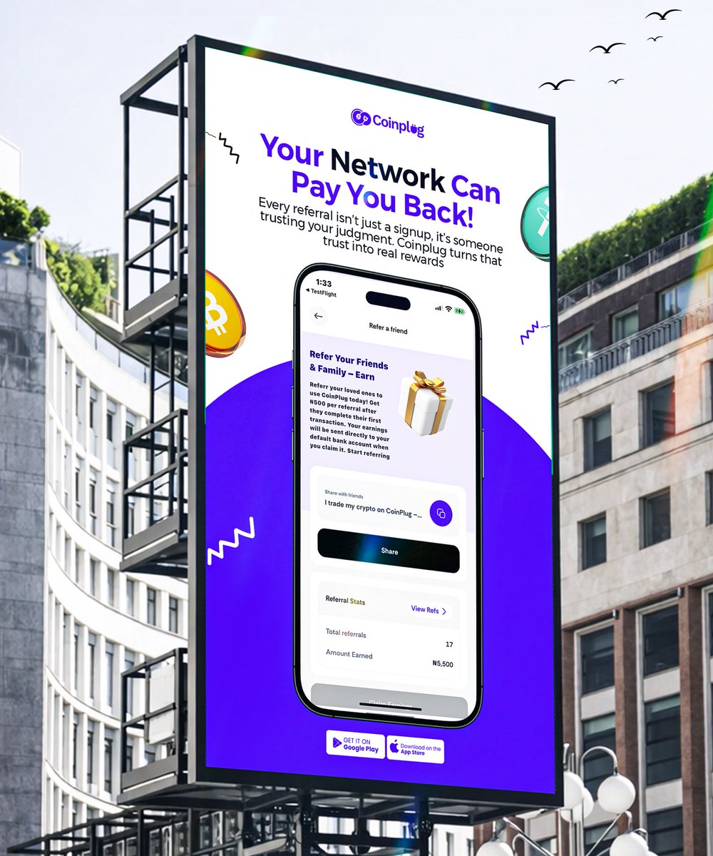trycoinplug's tweet photo. Every referral isn’t just a signup, it’s someone trusting your judgment, so why not earn while you share the best?

Refer your friends to Coinplug today and start earning rewards through the app.

#coinplug #referralreward #cryptonigeria #digitalfinance #fintechnigeria https://t.co/6SntqUAtHt
