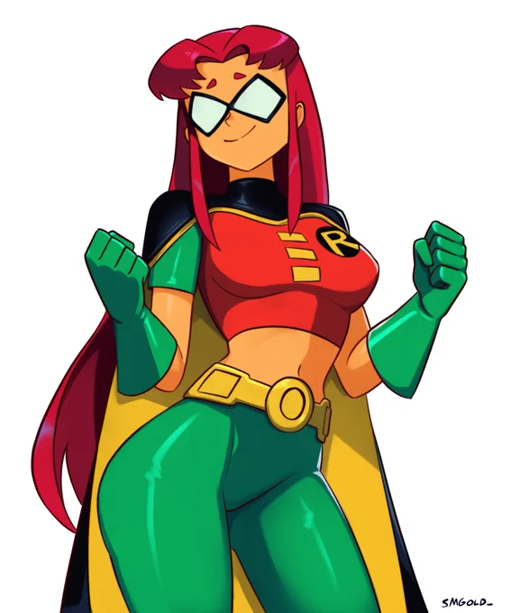 Starfire as Robin
