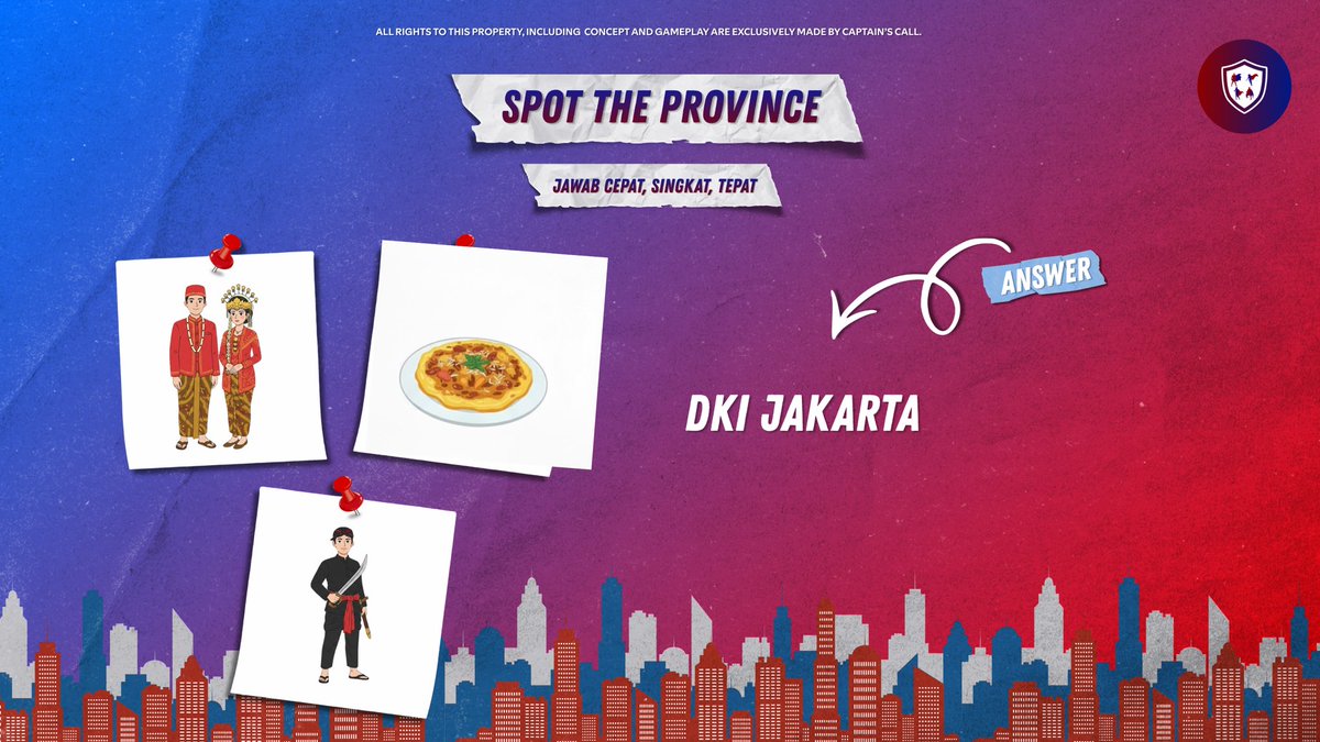 ⏳ Waktu habis.

✅ Jawabannya adalah DKI Jakarta

Wah parah masa banyak yg tidak tau sih.. ada kerak telor fenomenal padahal. 😆