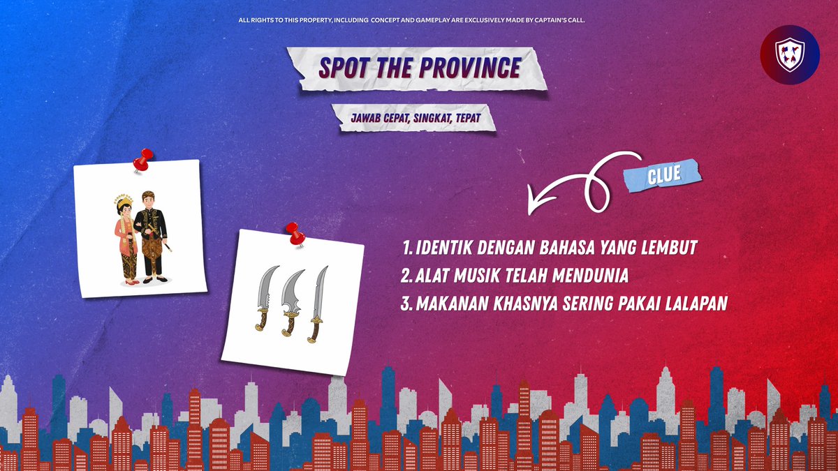 🛡️ NGABUBURIT WITH LORD 🛡️

❓: Tebak provinsi di Indonesia manakah ini?

⚠️: Waktu menjawab hanya 5 menit. Jawaban harus cepat dan tepat.