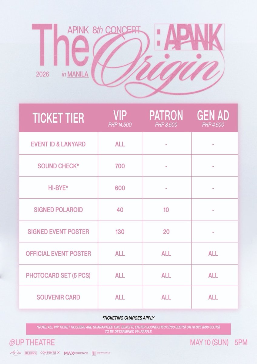 APINK's long-awaited comeback and 15th anniversary celebration is happening this May in Manila, PANDAdeul! 

❣️ #TheOrigin_APINK 
📅 May 10, 2026 | 5 PM
📍 UP Theater
 🎟️ March 7, 2026 | 12NN | wishusluck.helixpay.ph
 🎬<a href="/wishusluckent/">Wish Us Luck</a> 

#에이핑크 #Apink
#ApinkinManila