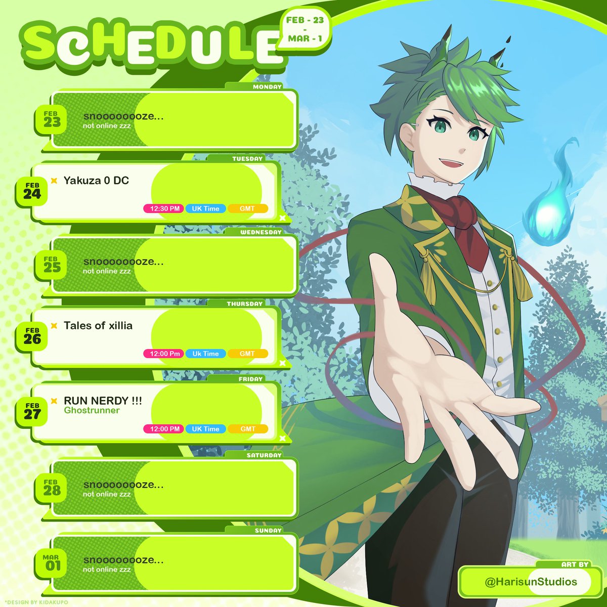 ☕️ The Bistro Menu for This Week is Served! 🍽️
Streams are fresh out of the kitchen from Feb 23rd – Mar 1st — and the Oni Butler is ready to entertain. 🎩

Take a seat, enjoy the show, and don’t miss this week’s special servings!
📍 twitch.tv/NerdyOni
🎨 By <a href="/HarisunStudios/">Harisun Studios (OPEN COMMISSION)</a>