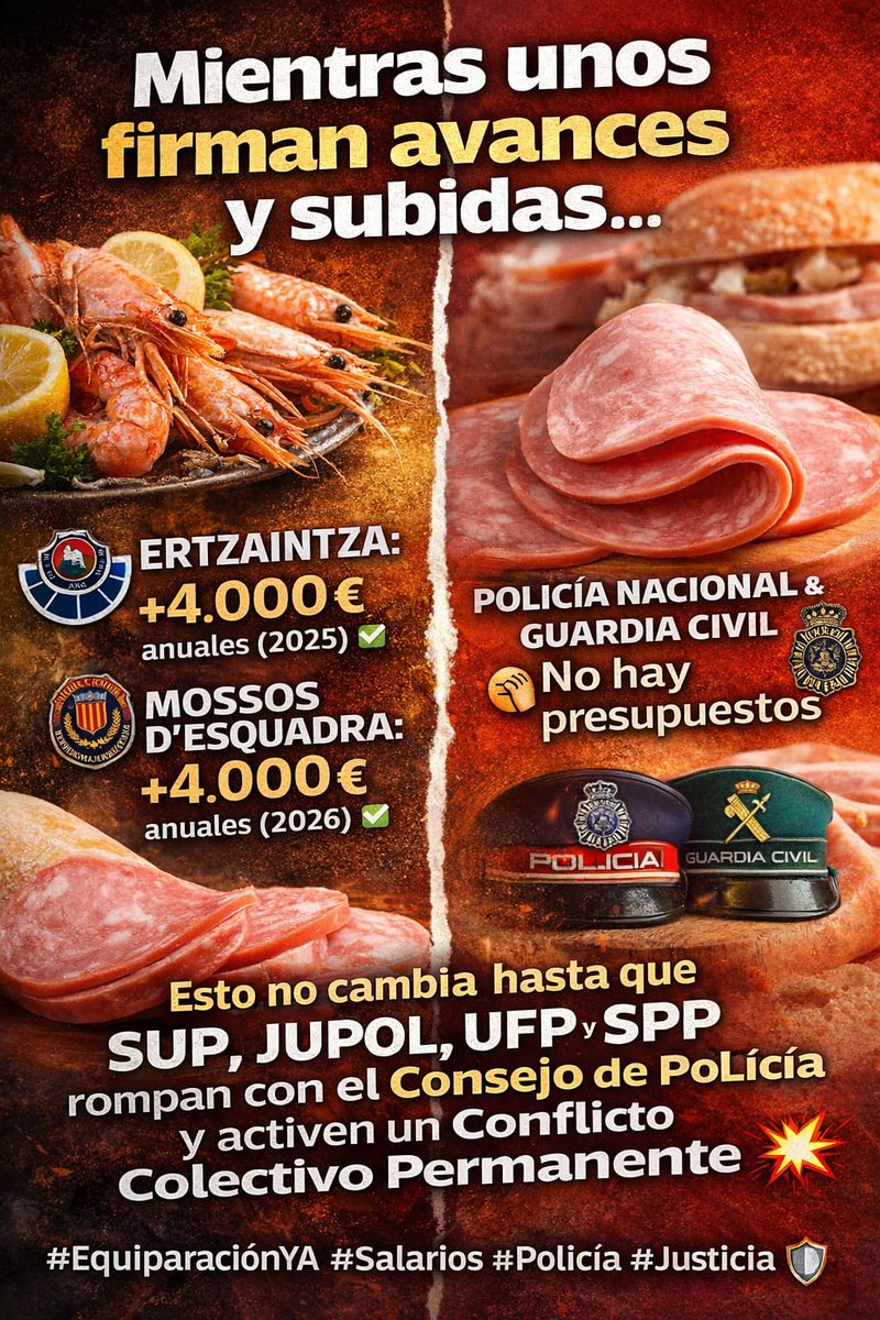 Jandrolion's tweet photo. Suben a los @mossos y a la @ertzaintzaEJGV otros 4000€ más al año, HACIENDO LA BRECHA SALARIAL MAS GRANDE DE LA HISTORIA, y tienes a los sindicatos de @policia llorando por el DAO 🤣🤣

"TENEMOS LO QUE NOS MERECEMOS" https://t.co/EvqpKyIb10