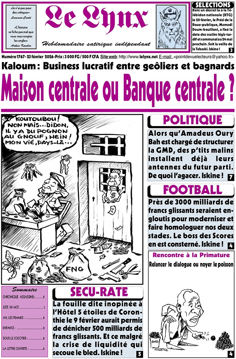La crise de liquidité qui secoue la Guinée n'est visiblement pas ressentie en prison. Le cash circule à la Maison centrale de Conakry.
lelynx.net/2026/02/actual…