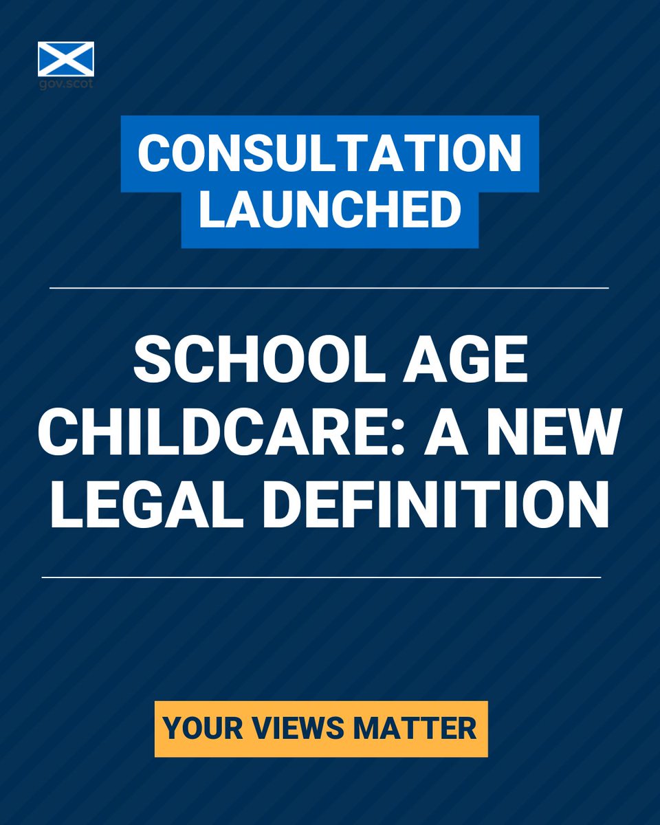 ScotGovEngage's tweet photo. New consultation!

'School age childcare: a new legal definition' was published February 20.

Find out more and respond to this consultation on Citizen Space: https://t.co/AWEEsIS4Kw

@scotgov https://t.co/3hHkdP6l0A