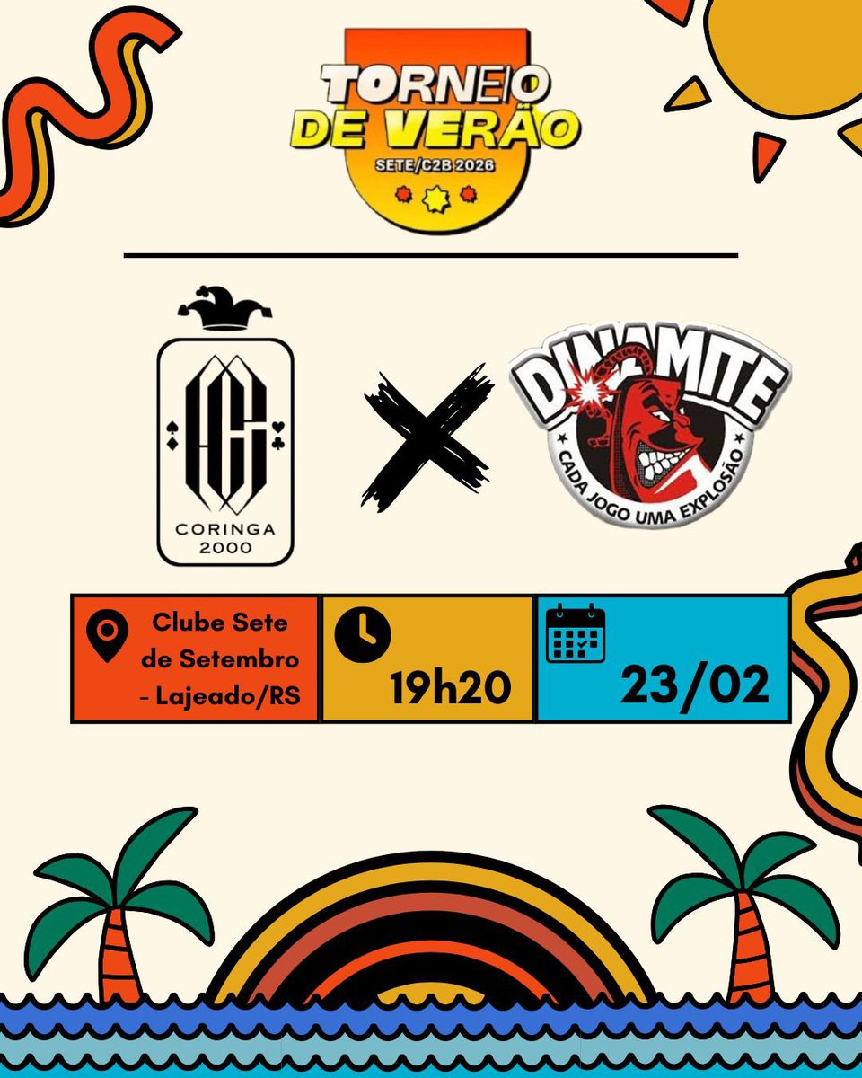 coringa_futebol's tweet photo. Hoje tem Coringa em campo! ⚽️ 
Se liga no serviço 👇🏼
Torneio de Verão, no @setelajeado 
Primeiro confronto da segunda fase, pela serie prata.
🗓️ segunda-feira, 23/02
⏰ Às 19h20
Adversário: Dinamite
VAMOS, Coringa! 🚀 Go, joker💪🏼
#coringa #joker #fut7 #futebol #resenha https://t.co/hza70rpIWw