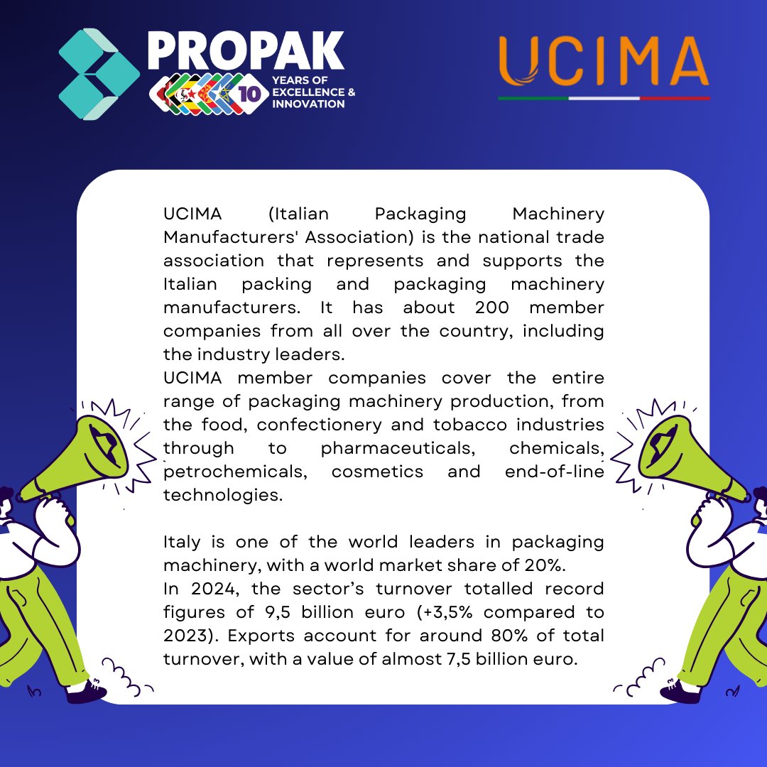 PropakEA's tweet image. We are proud to welcome back UCIMA as a valued association partner and supporter of Propak East Africa 2026. 🇮🇹🤝🌍

We look forward to seeing the UCIMA team at Stand F16, 3–5 March 2026 at the Sarit Expo Centre, Nairobi. 

#PropakEastAfrica #UCIMA #PackagingMachinery #EastAfrica