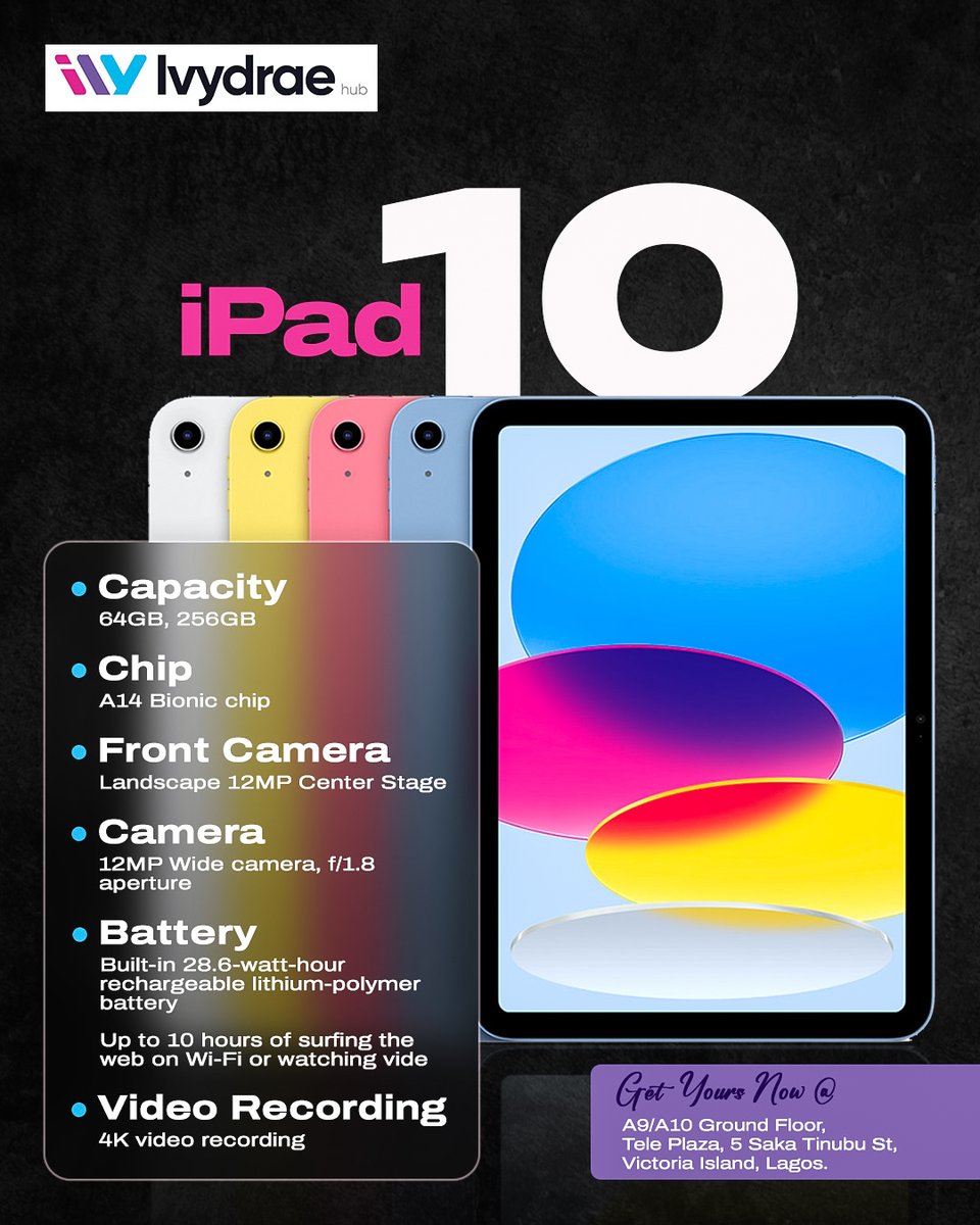 IvydraeHub's tweet photo. Which one are you picking? 👀
iPad 10 💙
iPad 11 💜
iPad Air M3 🔥

Whether it’s for work, school, content creation, or flexing smart… we’ve got the perfect iPad for you.

Available in multiple capacities &amp; stunning colors.

#IvydraeHub #iPadLagos #AppleNigeria #GadgetSales https://t.co/yZeFs5xAZF