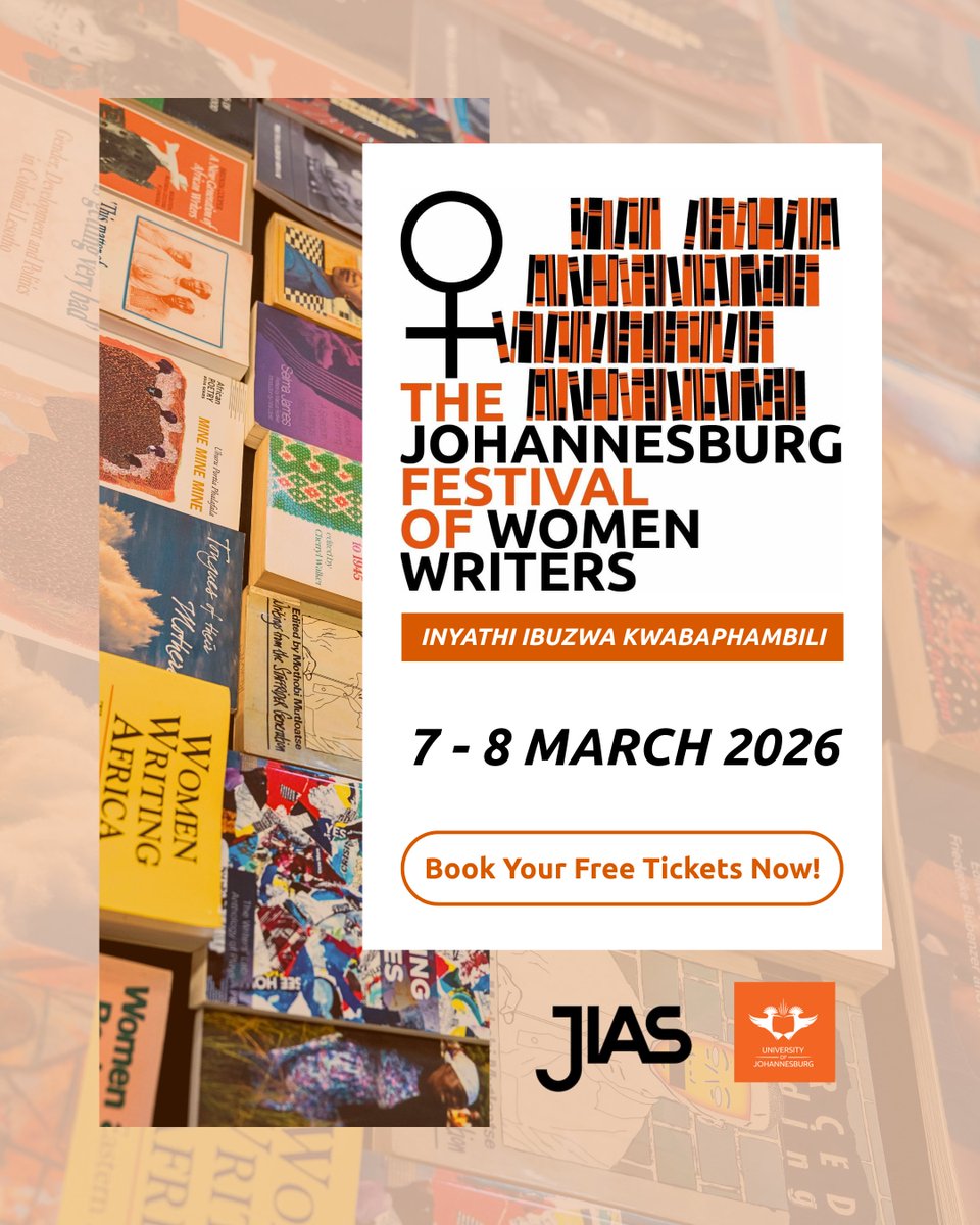 The 4th edition of the Johannesburg Festival of Women Writers returns on 7–8 March 2026 at the Joburg Theatre.

Attendance is free, but booking via Webtickets is required.

Book now: 
webtickets.co.za/event.aspx?ite…

#JFWW2026 #WomenWriters #InyathiIbuzwaKwabaphambili #JIAS