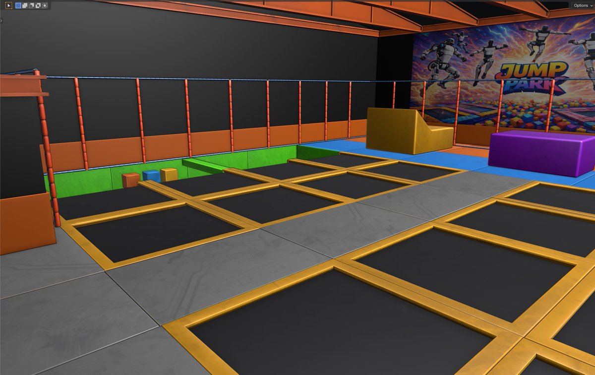MDMXGames's tweet photo. New Arena: JUMP PARK 🤸‍♂️🤖
We just added a trampoline component to #UnstableDynamics. Now, both you AND the robots can bounce.

Ragdolls + Bouncy surfaces = Absolute physics nightmare (and we love it) 💥

#gamedev #indiegame #madewithunity #physics #VR #Quest3 #leveldesign https://t.co/OZsLnRBxpY
