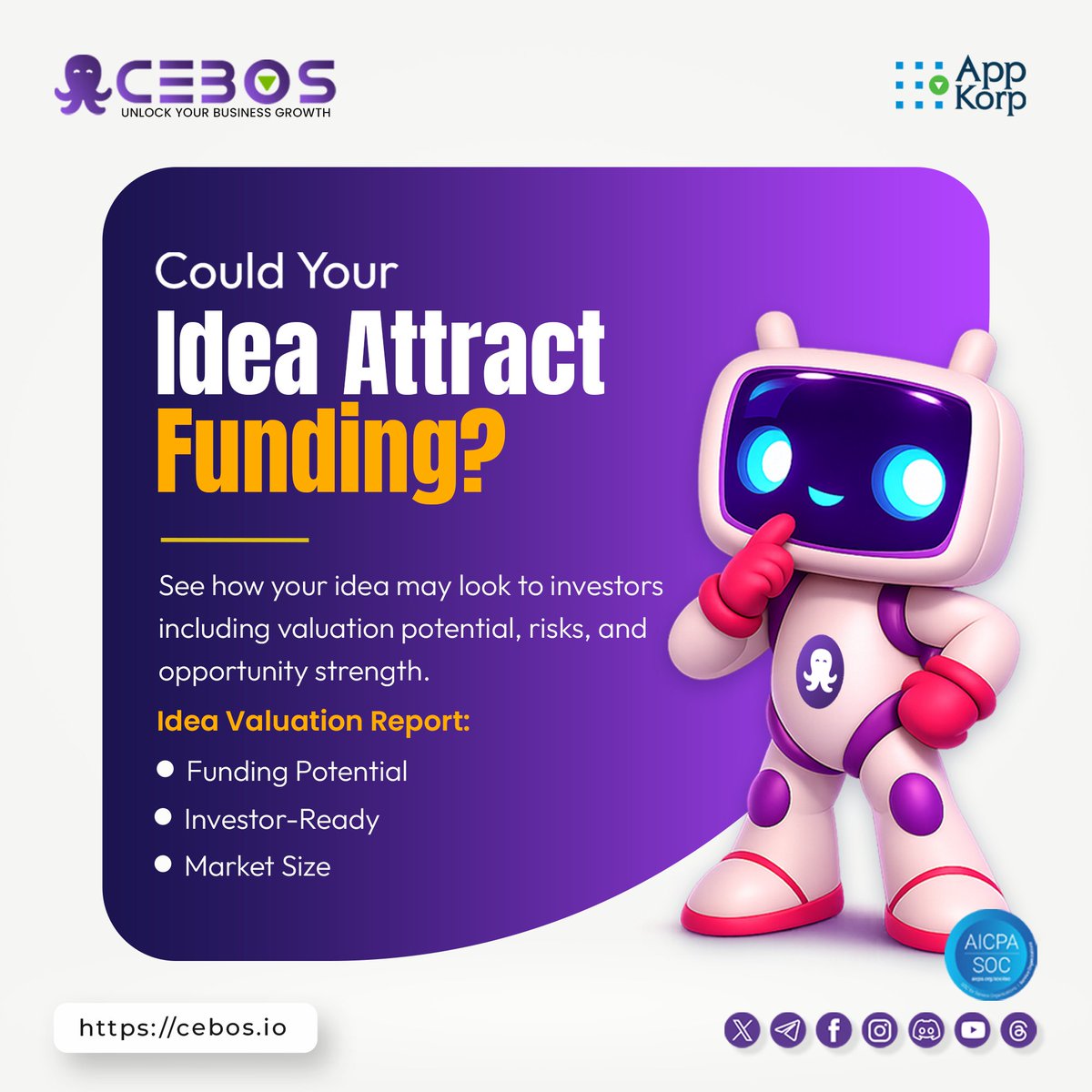 _cebos's tweet photo. Don’t guess. Evaluate.
See how your concept measures up in terms of opportunity size, growth strength, and business viability.
Build with confidence, not hope.

Get your first premium valuation at 80% OFF: https://t.co/TFT0LLN2Yz
#CEBOS #BusinessValuation #IdeaValuation https://t.co/71gO8VfYCV