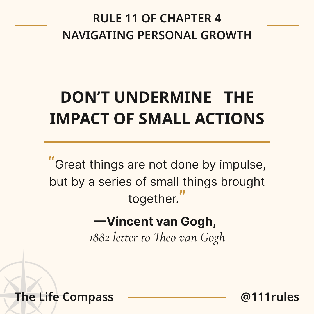 111rules's tweet photo. Great outcomes are rarely built in a moment—they grow from small, consistent actions that shape our lives over time and contribute to the larger story of who we become. #SmallHabits #CompoundGrowth https://t.co/gMjeqCg7Pr