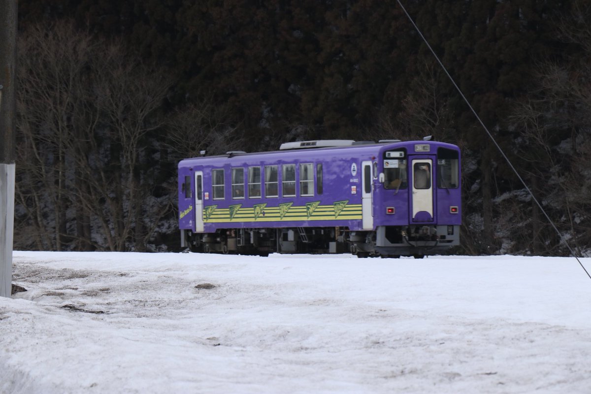 本日、秋田内陸線にて小田井涼平さんのお誕生日を祝う列車が走っていたので出撃
いつもの場所でまずは

秋田内陸縦貫鉄道秋田内陸線　110D 

生誕55周年記念Go!Go!小田井涼平号　鷹巣行き

AN-8802編成

秋田内陸線　桂瀬〜米内沢　白坂踏切
#キハ110の鉄記録