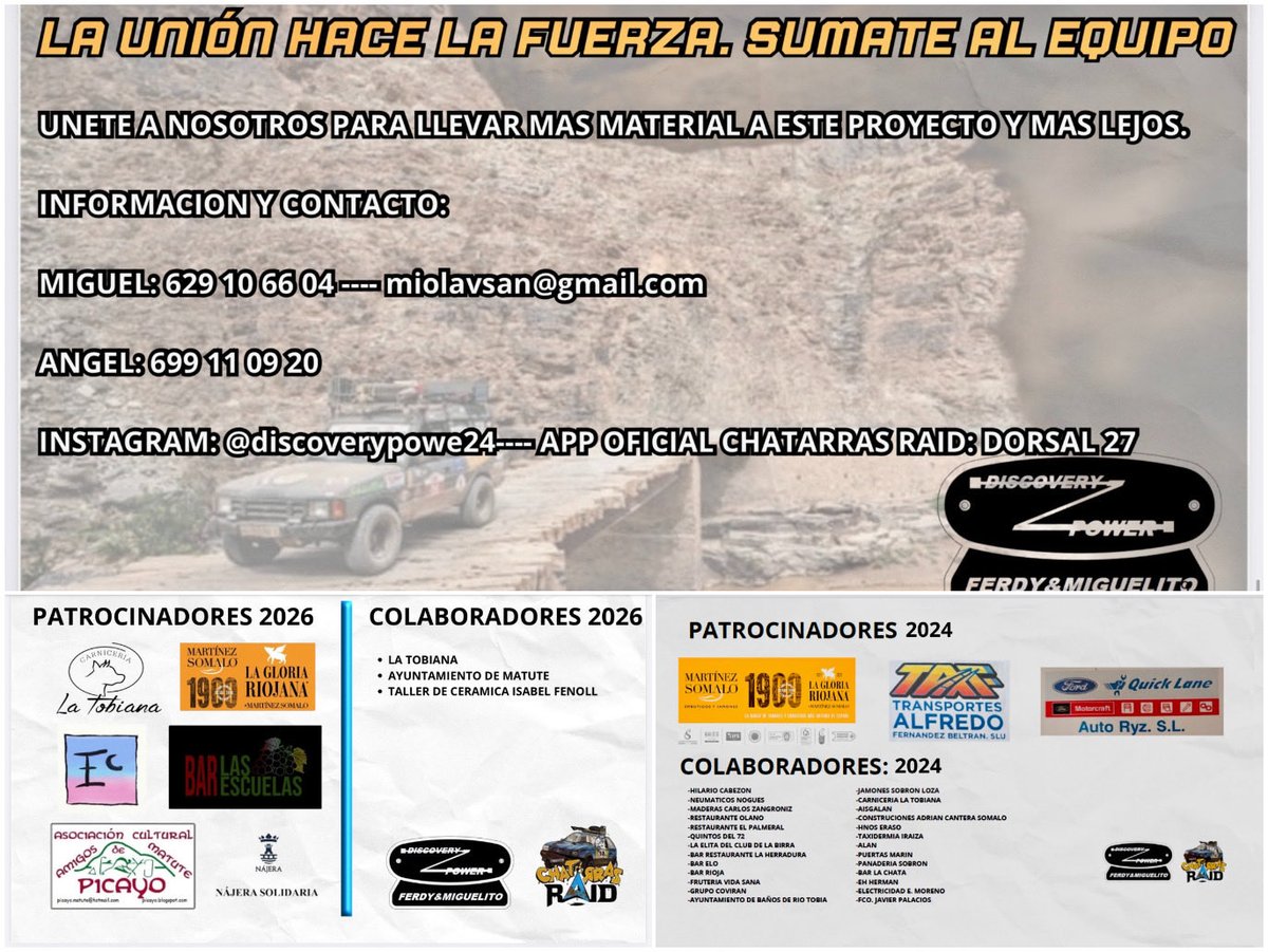 Somos Ferdy y Miguel, y queremos compartir con vosotros, a través de imágenes, el dossier del rally solidario de CHATARRAS RAID en el que vamos a formar parte en esta nueva edición.