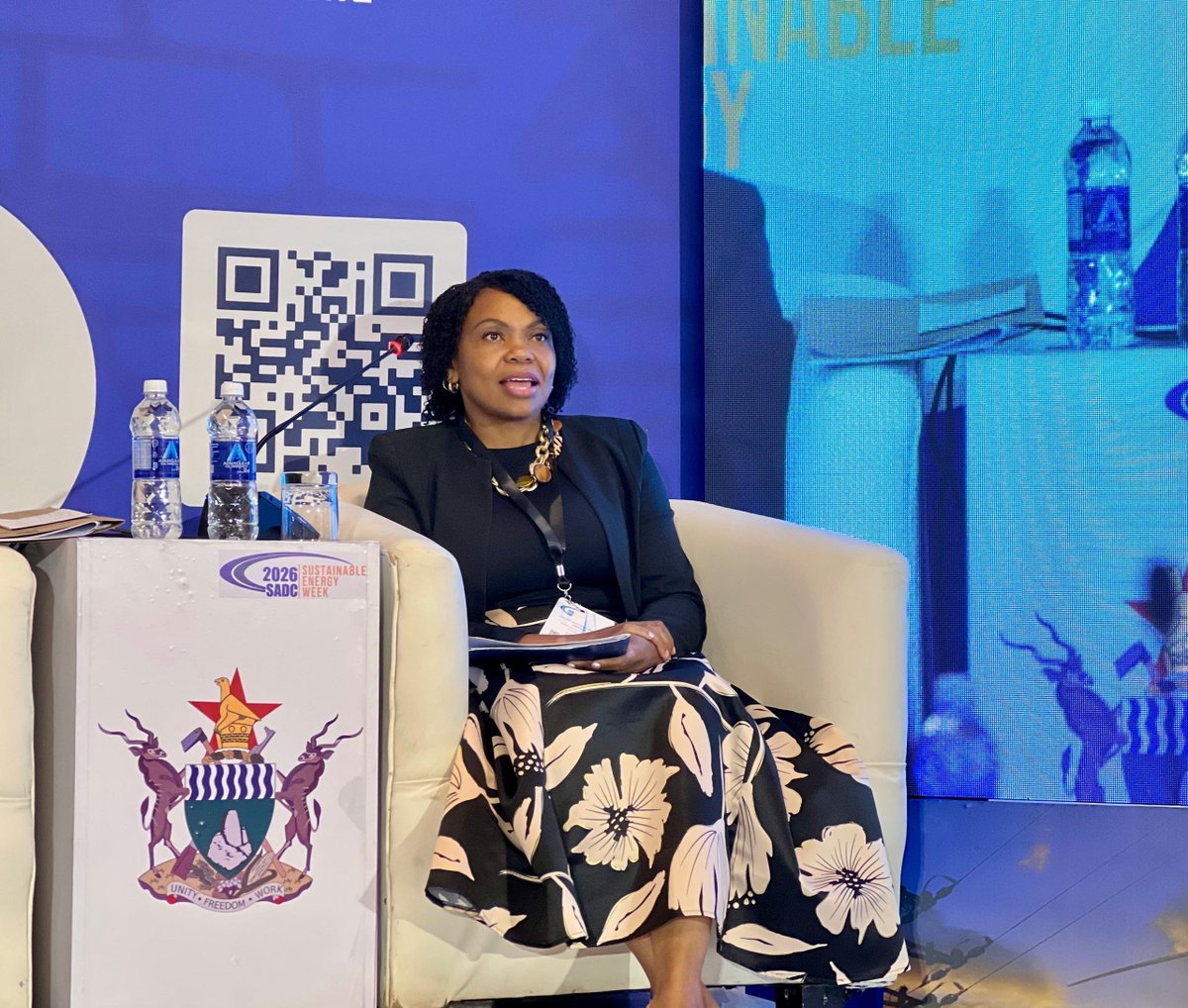 UNDPZimbabwe's tweet photo. Constance Pepukai, our Nature, Climate and Energy Team Leader, joins a panel, highlighting scaling up clean cooking, aligning policies, developing markets and empowering communities across Zimbabwe. ๐ซ๐๐ก#SADCSEW2026 #EnergySecureSADC #CleanEnergySADC #PoweringSADC #WomeninEnergy #YouthinEnergy