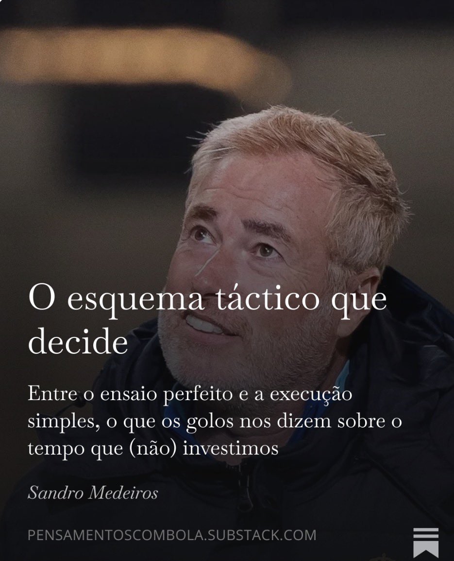 O esquema táctico que decide, o treino, o que se faz no Arsenal para ser um exemplo. 
Pode ler mais em:
open.substack.com/pub/pensamento…