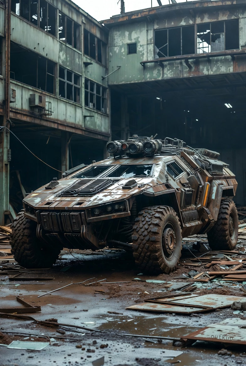 Wasteland vehicle
#AIart #dystopian #postapocalyptic
