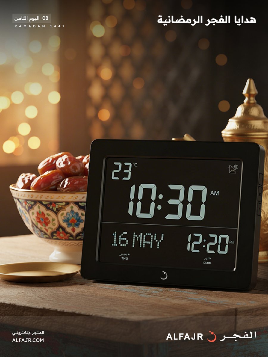 أهلًا بشهر الخير والإحسان 🌙
وفي ثامن يوم مع #هدايا_الفجر_الرمضانية🌙

📌 للدخول في السحب:
1- متابعة حسابنا على منصة X
2- ريتويت للتغريدة
3- عمل لايك للتغريدة

اخر وقت للمشاركة الساعة 2 ليلا ..

وسيتم اعلان الأسماء في اليوم التالي ..

الهدية : ساعة بنفس الموديل في الصورة

🎁🎁