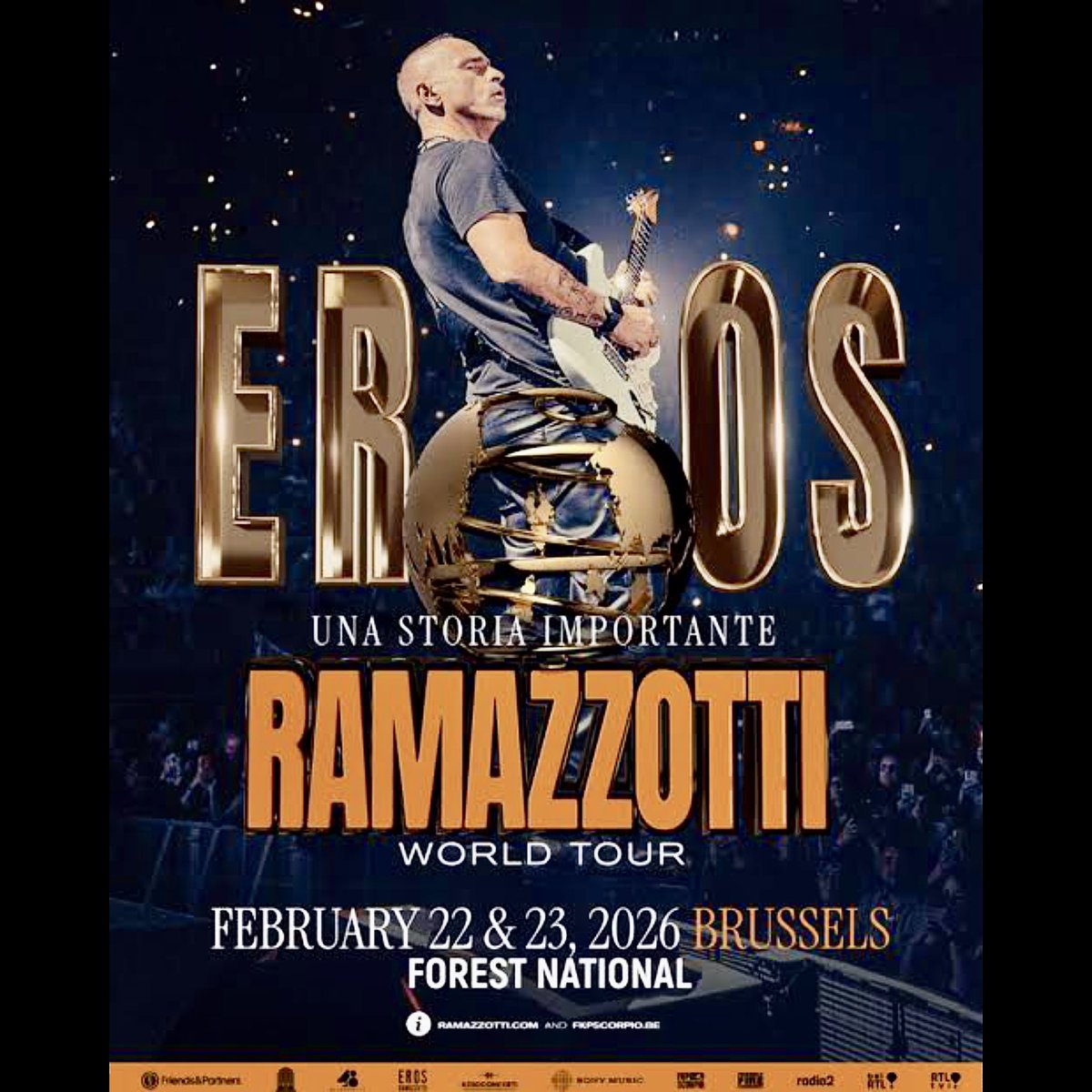Night 2 of 2 tonight Brussels, Belgium at <a href="/forestnational/">Forest National</a> Eros Ramazzotti #unastoriaimportanteworldtour #bfmworld