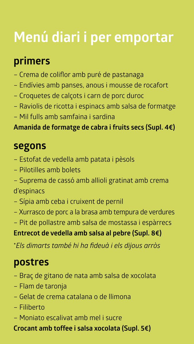 mesborestaurant's tweet photo. El menú d’aquesta setmana 😋
(23-2-26 a 27-2-26) https://t.co/egQci1K0Ge