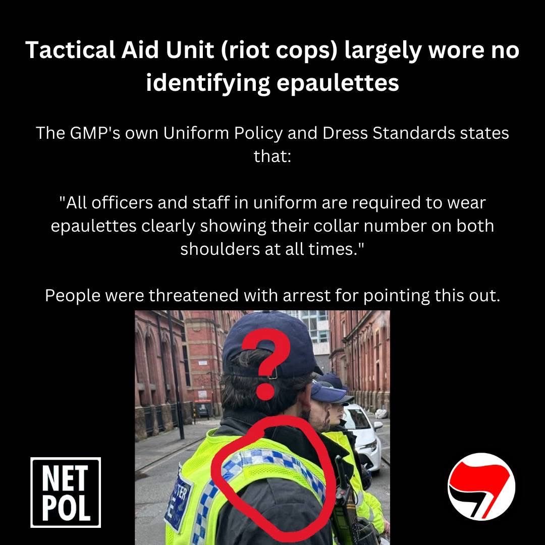 GBCMANCHESTER's tweet photo. Big thanks to the GBC Manchester team despite police violence, threats and hostility did an amazing job. Also NETPOL for their support &amp; solidarity. https://t.co/Cr5ZOrLDM4