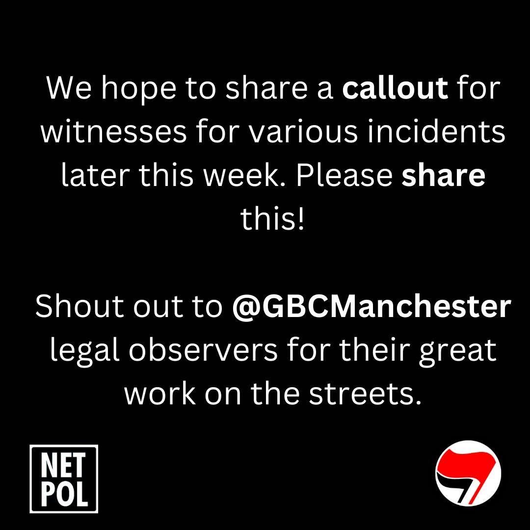 GBCMANCHESTER's tweet photo. Big thanks to the GBC Manchester team despite police violence, threats and hostility did an amazing job. Also NETPOL for their support &amp; solidarity. https://t.co/Cr5ZOrLDM4