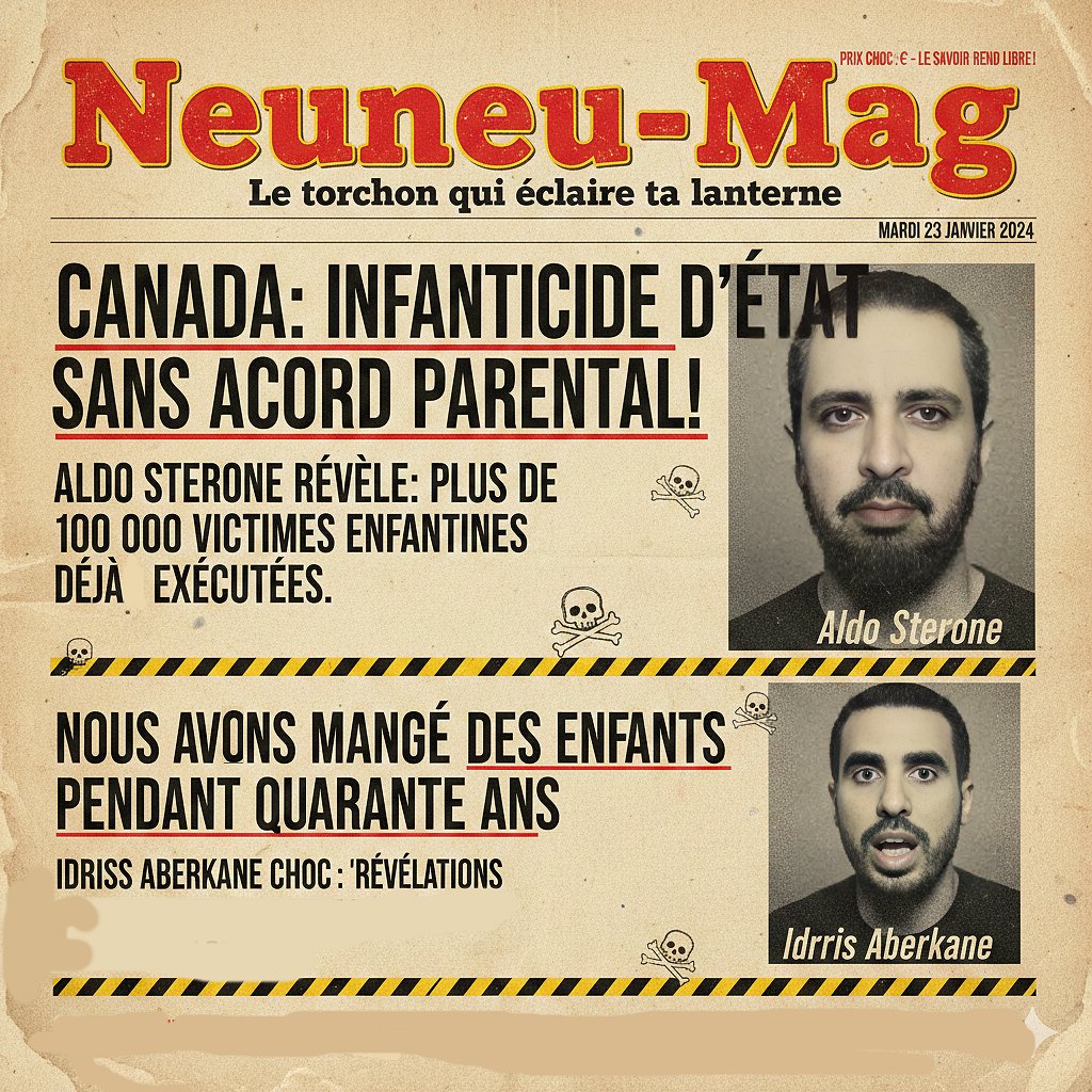 Amis neuneus, votre nouveau magazine vient de paraître !

Plus c'est con, plus c'est bon ! 

Cette semaine, les enfants spiritueux de <a href="/silvano_trotta/">SILVANO TROTTA OFFICIEL</a> et de <a href="/Resistance_SM/">🕊️Myriam🕊️Sauvons L’humanité🕊️@CelebritesSM🕊</a> (Myriam Sauvons l'humanité) qui auraient copulé à la convention annuelle des "Sacheurs anonymes", après