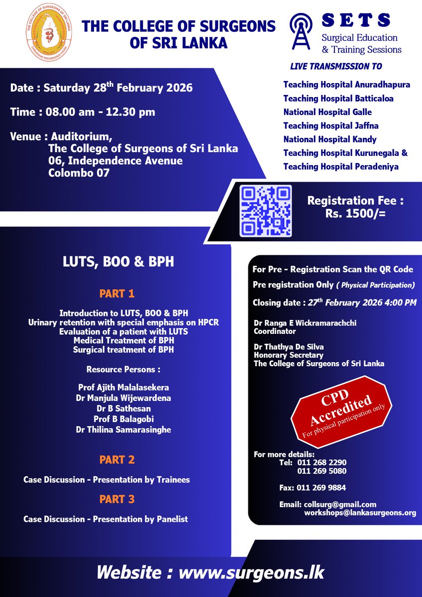 The College of Surgeons of Sri Lanka tweet media