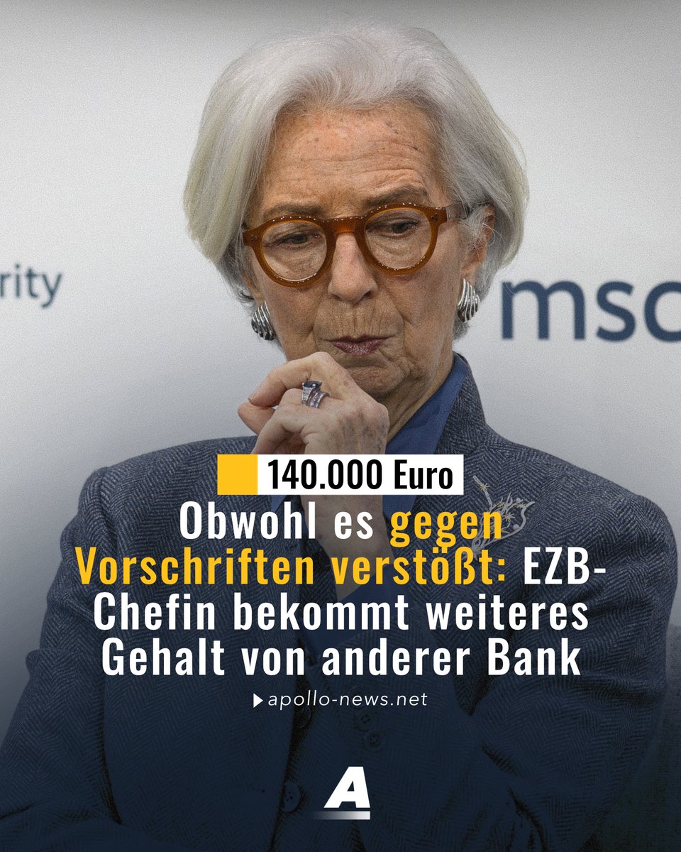 EZB-Chefin Christine Lagarde bekommt von der Bank für Internationalen Zahlungsausgleich ein Gehalt, obwohl sie das eigentlich nicht darf. Die EZB rechtfertigt sich damit, dass Lagarde Präsidentin und keine einfache Mitarbeiterin sei. apollo-news.net/obwohl-es-gege…