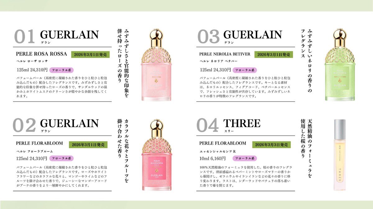 3月発売の新作香水まとめ🌸