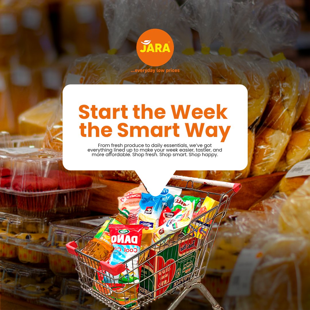 New week, new reasons to shop smart!

Fresh groceries, unbeatable prices, and everything you need to keep your kitchen stocked without stretching your budget.

Step in this week and shop for freshness, value, and convenience all in one place.

#jarastores #newweek
