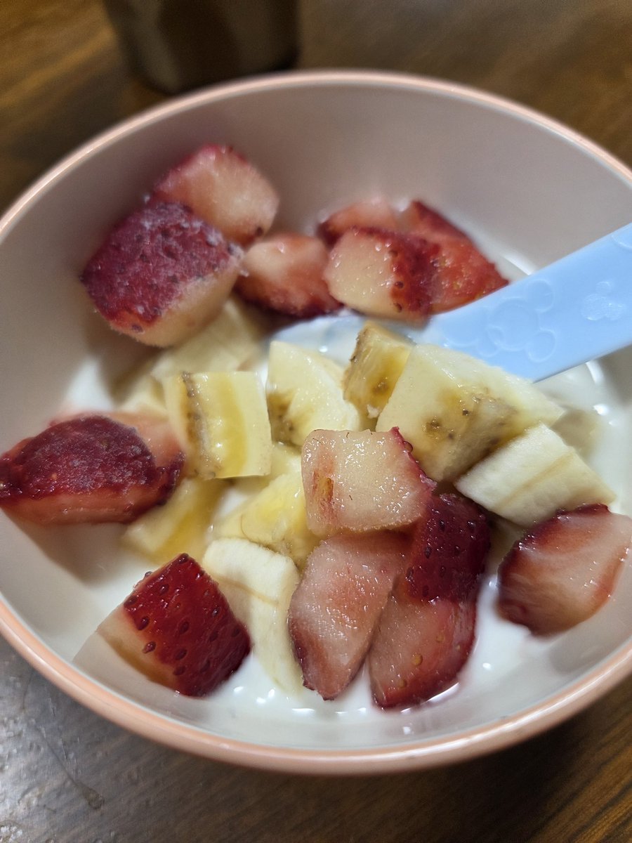 ヨーグルト&イチゴ🍓&バナナ🍌