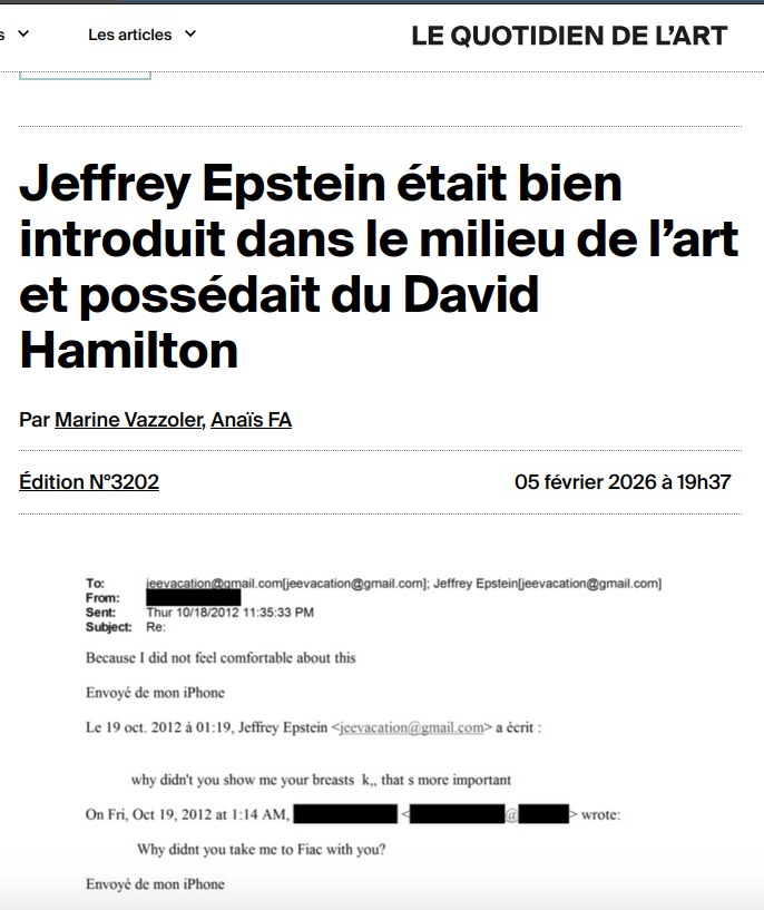 Casimir_Noir's tweet photo. #JeffreyEpstein était bien introduit dans le milieu de l’art et possédait des "oeuvres" de #DavidHamilton
https://t.co/P8pxITKhbG
2019, l'étrange épisode du tag après la vente d'une banane à 120.000€ à #ArtBasel #Miami
+https://t.co/vf2I51LhdE https://t.co/TxcEw1WlNv