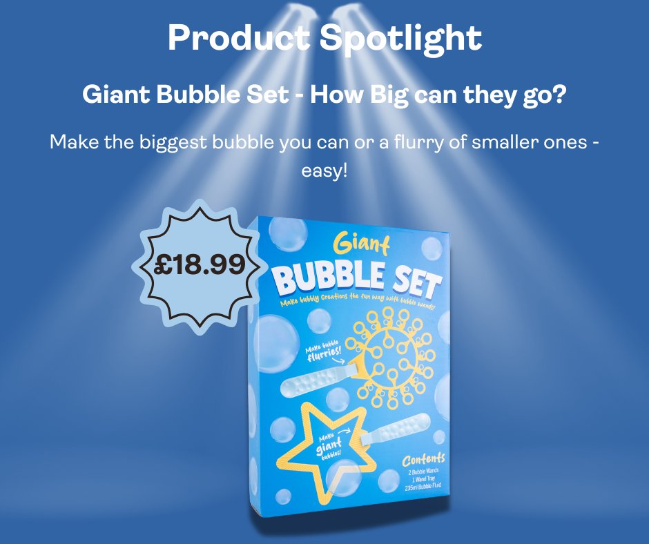 WickedUncle's tweet image. Our weekly recommendation is here - this week it's the turn of our fabulous Giant Bubble Set! Check it out at the following link - wickeduncle.co.uk/childrens-pres… #giantbubbleset #wickeduncle #funandunusual