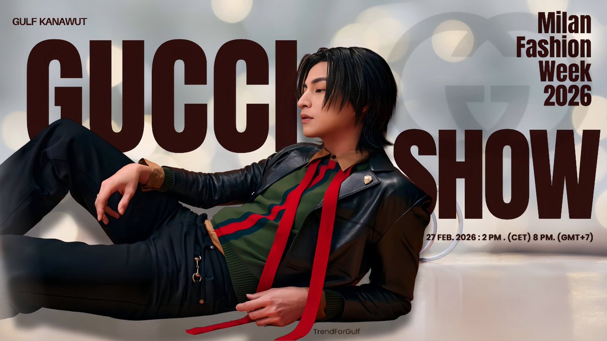 A historic moment in the making!Gulf Kanawut-the First Thai Male Gucci BA is set to attend Demna's debut runway collection for Gucci.From the airport to the front row, every look will be watched, dissected &amp; celebrated!
#GuccixGulf #Gucci​
<a href="/gucci/">gucci</a> #GulfKanawut​
<a href="/gulfkanawut/">gulfkanawut</a>
​ #MFW