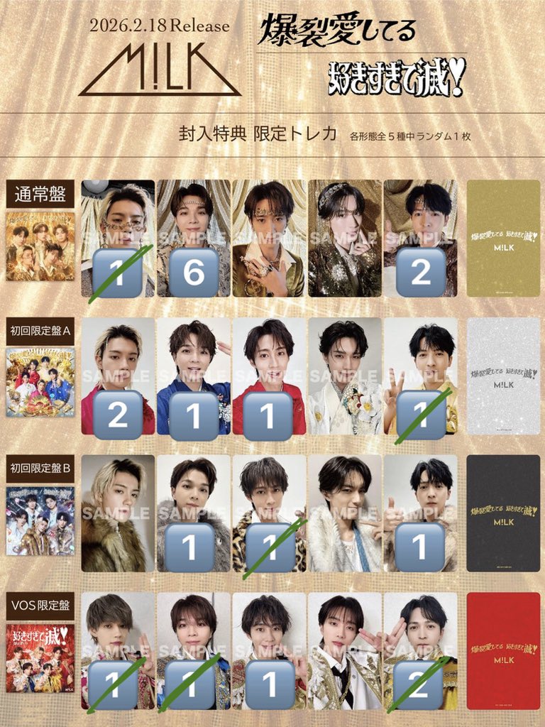 M!LK 好きすぎて滅 爆裂愛してる 封入特典 トレカ 交換 【譲】🔢 (佐野
