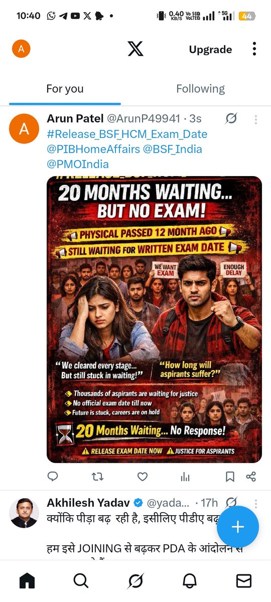 ArunP49941's tweet photo. #Release_BSF_HCM_Exam_Date 
@BSF_India @HMOIndia @PMOIndia @narendramodi @SpokespersonMoD https://t.co/bgQ4MyZ5eY