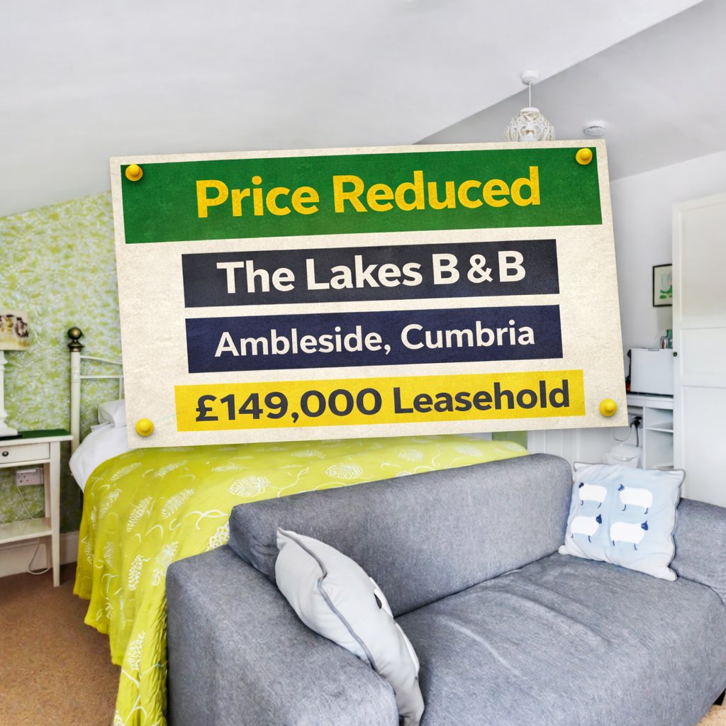 AJFCommercial's tweet photo. ⬇️ PRICE REDUCED ⬇️
⭐️ The Lakes B &amp; B ⭐️
📍Ambleside📍
💷 £149,000 Leasehold 💷
📲 01204 325101 📲
📧 enquiries@ajfcommercial.co.uk 📧
#pricereduction #bandb #ambleside #cumbria #kingof https://t.co/FtE9uOTdSi