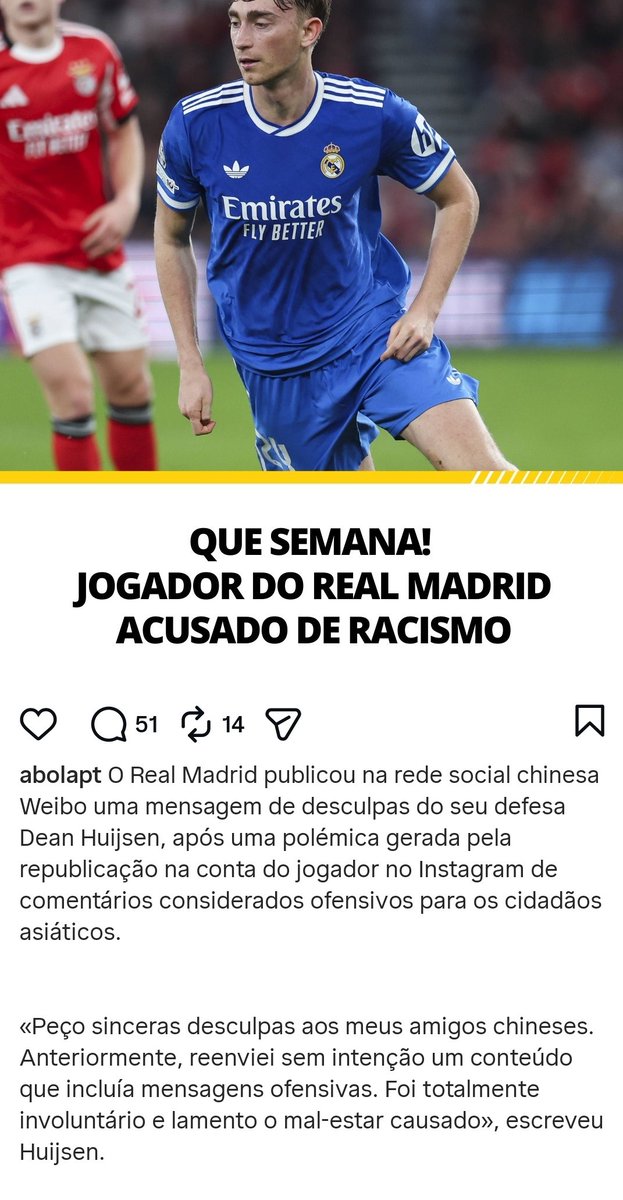 A super equipa da moral <a href="/realmadridpt/">Real Madrid C.F. 🇧🇷🇵🇹</a> afinal também tem jogadores racistas ou agora foi mesmo lapso? 🤔