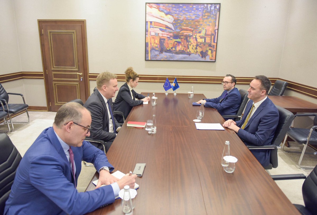 Good introductory meeting with <a href="/EUSR_Dialogue/">EUSR for Belgrade-Pristina Dialogue</a>, Peter Sørensen.

I informed him that the dialogue will now be led by <a href="/MFAKOSOVO/">MFA Kosova 🇽🇰</a>. Kosovo remains committed to EU-facilitated dialogue to advance good neighbourly relations with Serbia, as two sovereign states on our European path.
