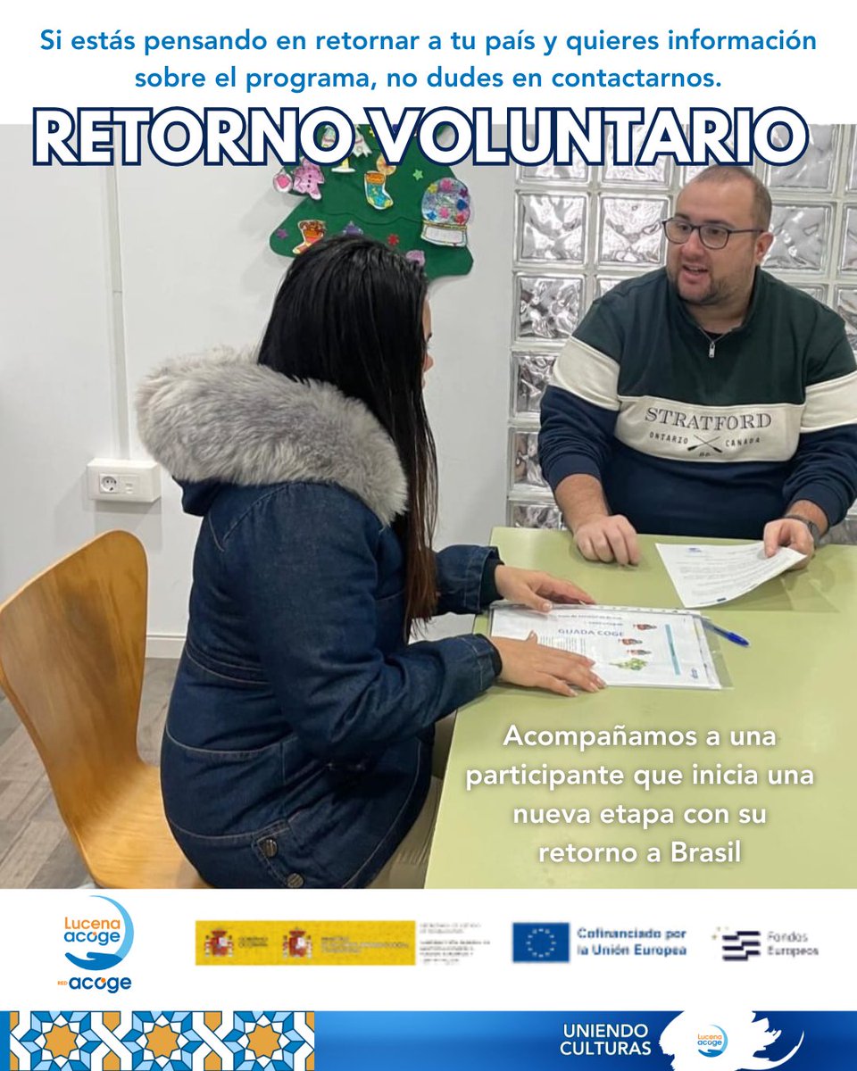 ✈️ El programa de Retorno Voluntario sigue su curso

Consulta esta foto de Instagram de @lucenaacoge instagram.com/p/DVGTpOAAoQX/… 

<a href="/REDACOGE/">Red Acoge</a>  <a href="/inclusiongob/">Ministerio Inclusión Seguridad Social Migraciones</a> 

💙🤝 #LucenaAcoge #RetornoVoluntario #InclusiónSocial