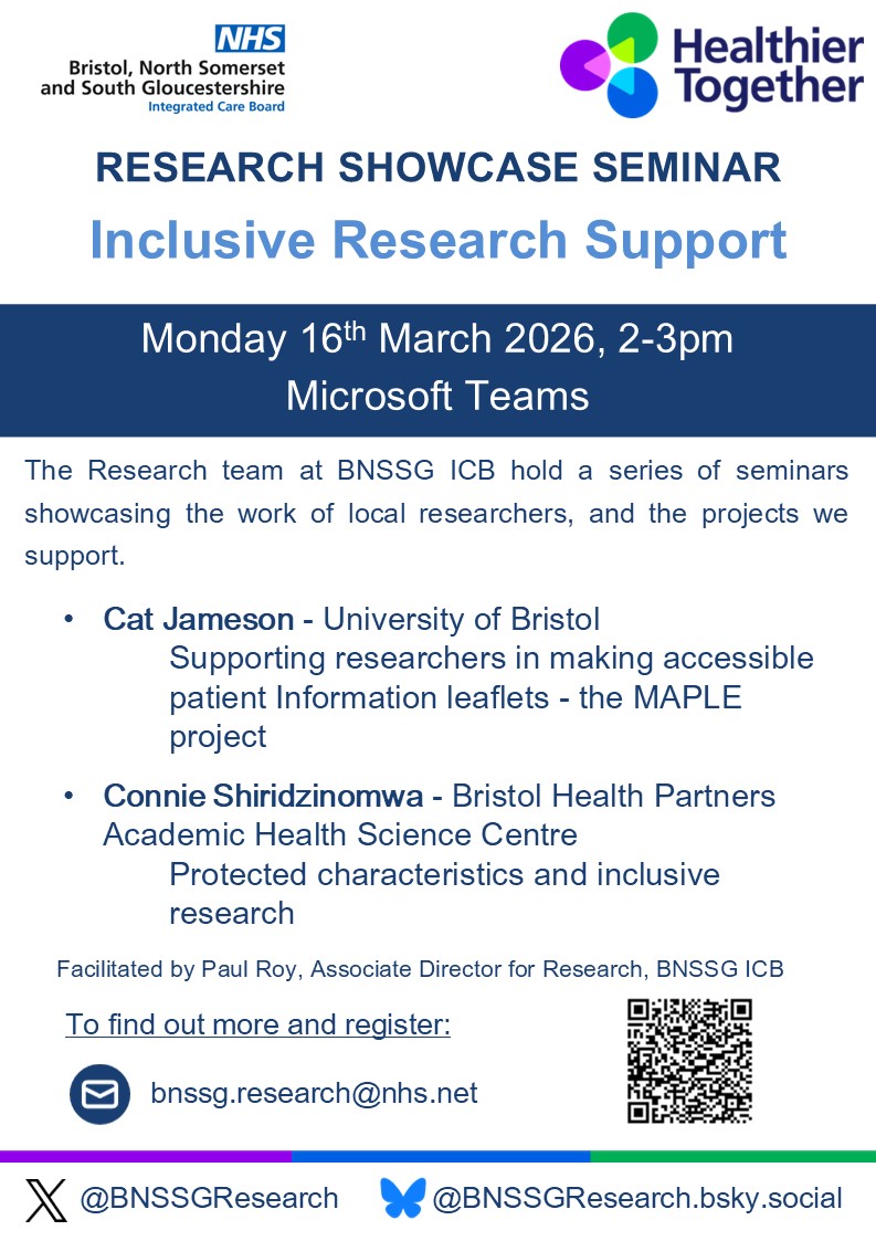 NHS BNSSG ICB Clinical Effectiveness & Research 💙 tweet media