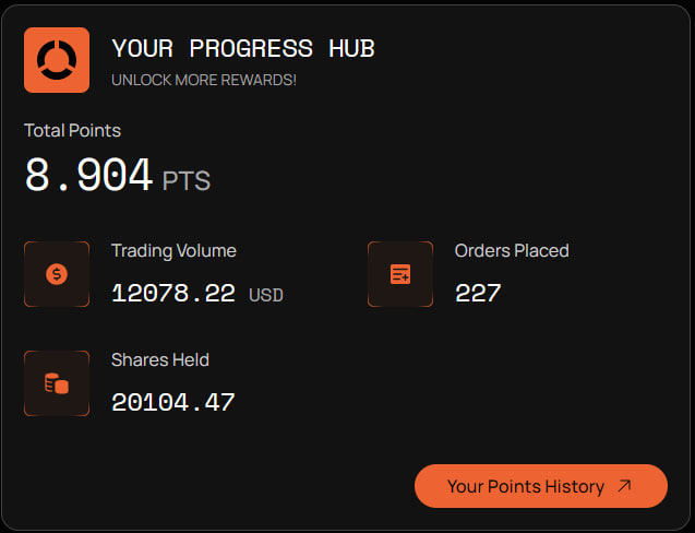 Hey my <a href="/opinionlabsxyz/">Opinion ⁒</a> fam, how are you doing?
Want to share with you my achievements on <a href="/opinionlabsxyz/">Opinion ⁒</a>. As always, holding liquidity on bets, and making some splits on bets, results you can see on screenshot. Anyway, hope i will have in total 10+ points till the end of farming.