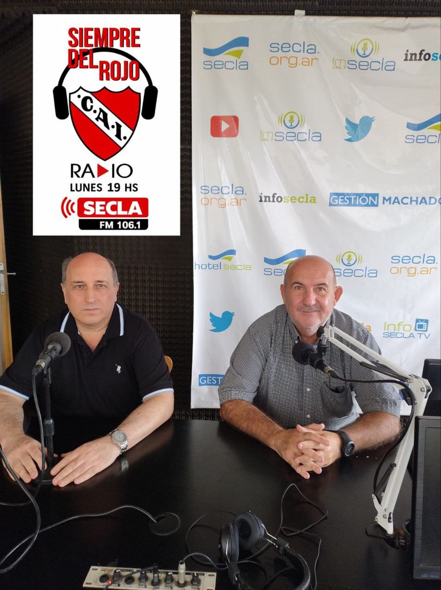 Llegó el día: Hot a las 19 hs, SIEMPRE DEL ROJO RADIO arranca por <a href="/FMSecla1061/">FM SECLA 106.1</a> con toda la actualidad deportiva y política de #Independiente . Imperdible! <a href="/RicardoPessagno/">Ricardo</a>