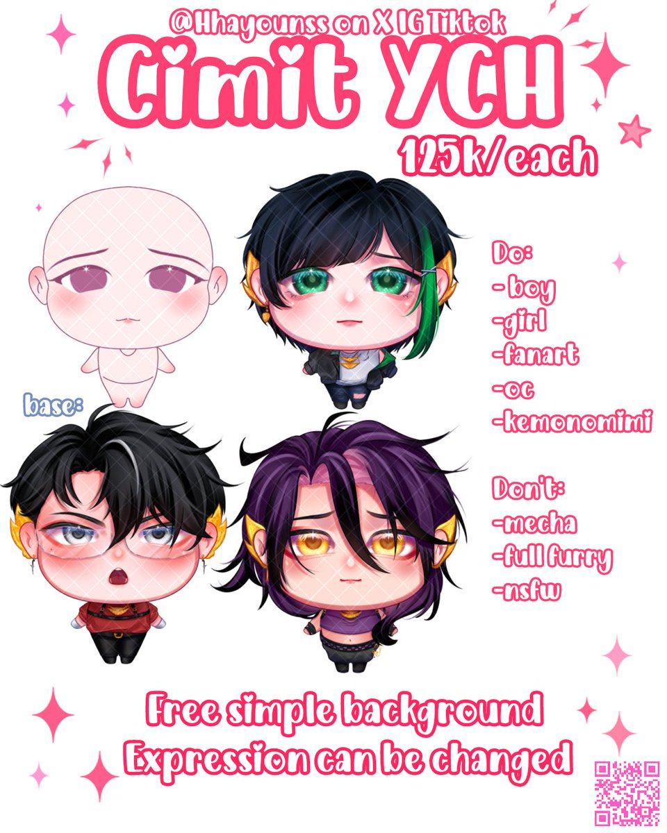 ↺+♡ are very appreciated!
 ✦ YCH: CIMIT! ✦
 for locals only🇮🇩
       5 slot only
Haloo! Hayn buka commis YCH: "CIMIT"
Ayo jadikan Oc/oshi/bias mu menjadi cimit siap hap😋🤏

'Kindly mention after dm 💌
#opencommission #commissionsopen #artidn #zonauang #zonakaryaid #zonajajan