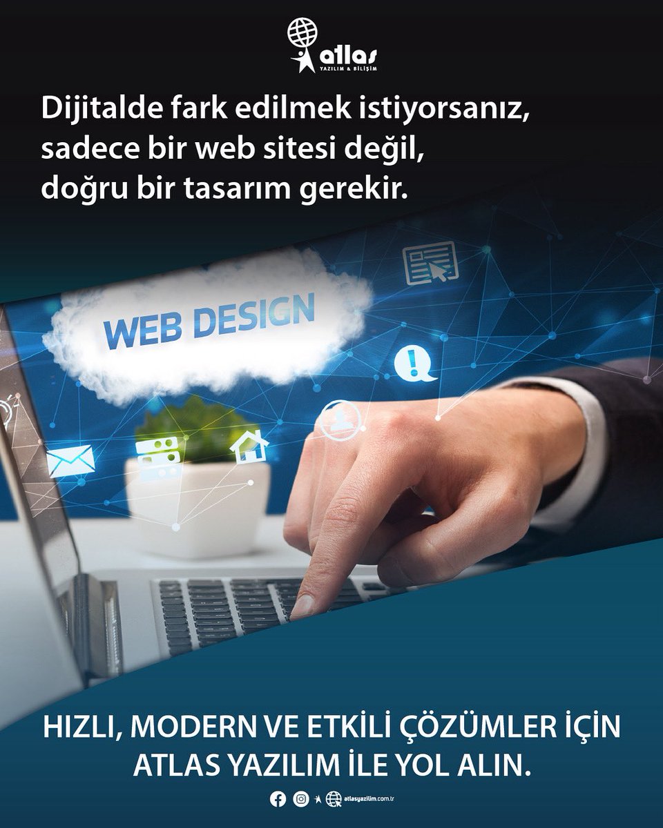 Dijitalde fark edilmek istiyorsanız, sadece bir web sitesi değil, doğru bir tasarım gerekir. 
Hızlı, modern ve etkili çözümler için Atlas Yazılım ile yol alın!

atlasyazilim.com.tr

#atlasyazılım #teknoloji #technology #yazılım #araçtakipsistemi #websitesi #mobiluygulama