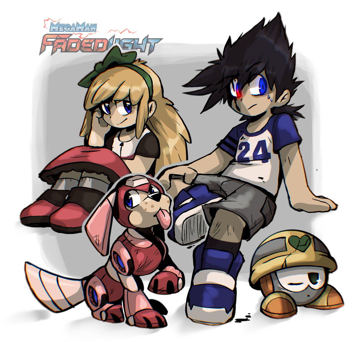 FadedLightAU's tweet image. Roll, Rush, Rock &amp;amp; Melly
Faded Light's children
#FadedLight #MegaMan #Roll #Rush #Mettaur #ロックマン