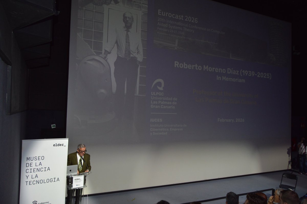 museoelder's tweet photo. Se inaugura en el #MuseoElder el "EUROCAST 2026" con una emotivo homenaje al catedrático Roberto Moreno Díaz (1939-2025).
ℹ️ MÁS EN https://t.co/W7rD5ZAyxe.
@ULPGC #EUROCAST26 #EUROCAST https://t.co/vEXfBBLxzm