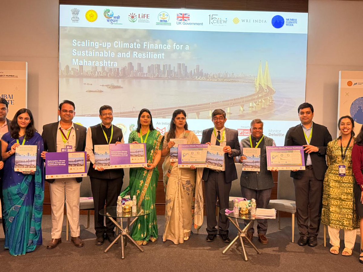 mahascac's tweet photo. The Maharashtra State Climate Action Cell and Maharashtra Institution for Transformation (MITRA) launched a suite of modelling tools and climate finance approaches for Maharashtra at the #MumbaiClimateWeek, developed with the support of WRI India.

#maharashtra #climatefinance https://t.co/CZrApEJSJV