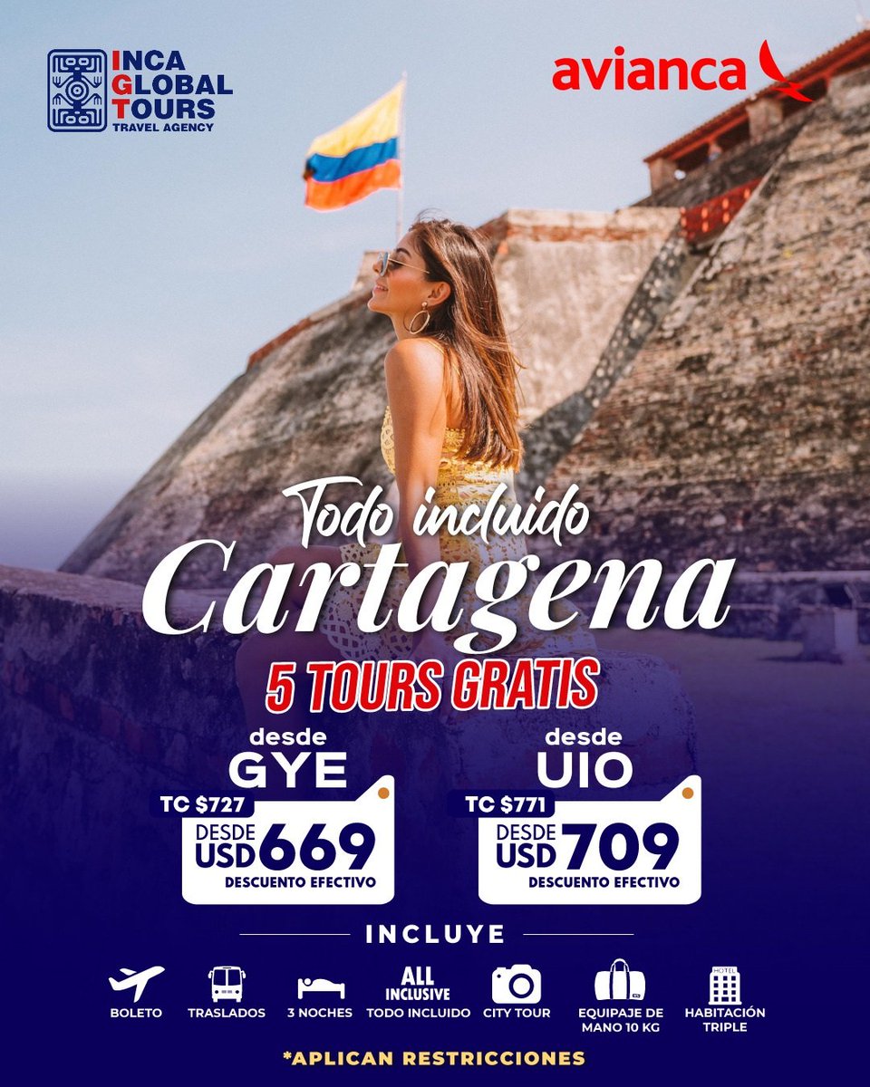 IncaGlobalTours's tweet photo. #Cartagena 😎✈️

#Tourism #Trip #Ecuador #Oferta https://t.co/oUgLzgLh39